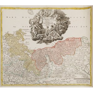 MAPA KSIĘSTWA POMORSKIEGO, Norymberga, Johan Baptist Homann, ok. 1720