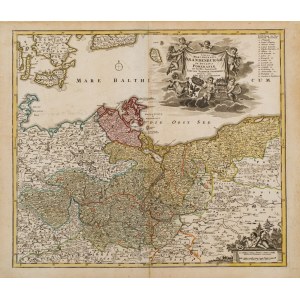 MAPA BRANDENBURGII I POMORZA, Norymberga, Johan Baptist Homann, 1700 - 1725