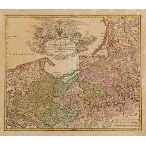 MAPA KRÓLESTWA PRUS, Norymberga, Johan Baptist Homann, 1701-1715