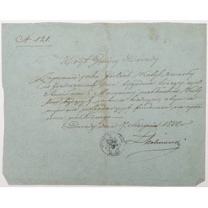 LIST WÓJTA GMINY DROZDY, 7.08.1850
