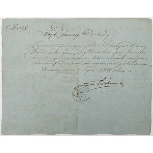 LIST WÓJTA GMINY DROZDY, 1.07.1850