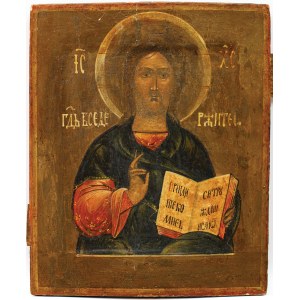 IKONA, CHRYSTUS PANTOKRATOR, Rosja, XIX w.