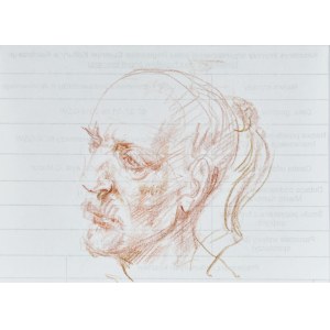 Dariusz Kaleta Dariuss (Ur. 1960), Szkic głowy mężczyzny z lewego profilu