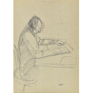 Wojciech Weiss (1875-1950), Mężczyzna czytający przy stole - Portret ojca artysty Stanisława, 1914
