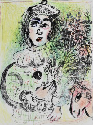 Marc Chagall (1887 - 1985), Clown with flowers