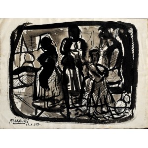 Kazimierz Podsadecki (1904 - 1970), Scena figuralna, 1957