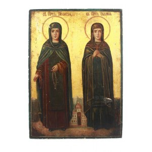 Ikona św. Pelagia i św. Eudokia, Ukraina, pocz. XX w.