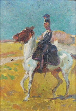 Franciszek ZAJCHOWSKI (1860-1923), Ułan na koniu