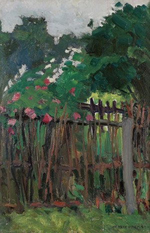 Henryk UZIEMBŁO (1879-1949), Ukwiecone ogrodzenie