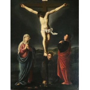 Malarz nieokreślony, XIX w., Matka Boża, Maria Magdalena i Jan Chrzciciel pod krzyżem