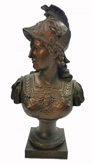 Émile-Coriolan Hippolyte GUILLEMIN (1841-1907), Popiersie bogini Ateny w hełmie i zbroi