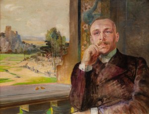 Jacek Malczewski (1854 Radom - 1929 Kraków), Portret Stefana Zborowskiego na tle ruin zamku, ok. 1912 r.