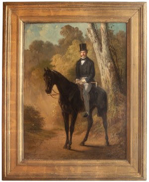 Adolf Schreyer (1828 Frankfurt - 1899 Cronberg), Konna przejażdżka po parku, 1856 r.