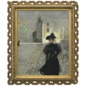 Axentowicz Teodor, Samotna w mieście. Paryżanka, 1887