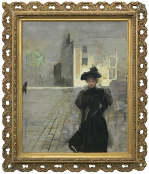 Axentowicz Teodor, Samotna w mieście. Paryżanka, 1887