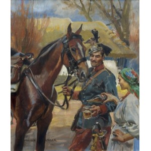 Kossak Wojciech, UŁAN I DZIEWCZYNA, 1912