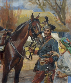 Kossak Wojciech, UŁAN I DZIEWCZYNA, 1912
