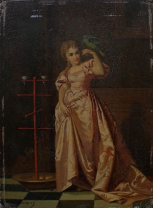 Władysław Bakałowicz (1833-1903), Kobieta z papugą
