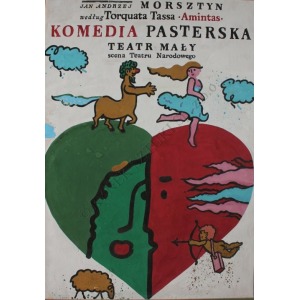 Jan Młodożeniec (1939-2000), Projekt plakatu do spektaklu &bdquo;Komedia pasterska&rdquo; J.A.Morsztyna (1982)