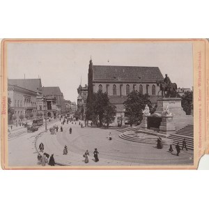 WROCŁAW. Ulica Świdnicka z pomnikiem cesarza Wilhelma I