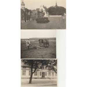 WEJHEROWO (pow. wejherowski). Zestaw 3 zdjęć, przed 1939: 1) rynek, anonim, wym.: 138x89 mm