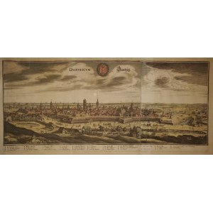 GDAŃSK. Panorama miasta z Biskupiej Górki (od południowego zachodu), kopia panoramy Gdańska Aegidius...