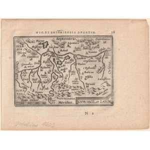 OŚWIĘCIM, ZATOR. Mapa Księstwa Oświęcimsko-Zatorskiego