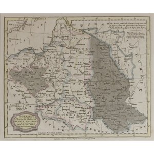 POLSKA, LITWA. Mapa Polski przedstawiająca jej podział po II rozbiorze