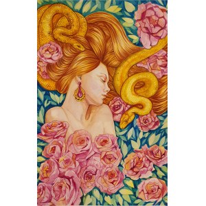 Danuta Kolis, Eve in the Garden, 2020, watercolor on paper, 50 x 35cm, signed p.d. DK