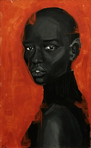 Julia Chadaj, Serce w Afryce, 2020r., akryl na płótnie, 80 x 50cm, sygn.l.d