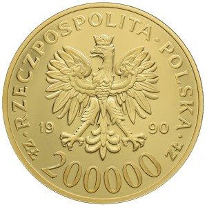 200000 złotych 1990, Solidarność 1980 - 1990 (39mm)