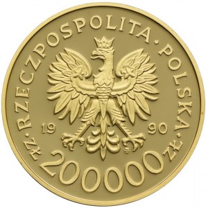 200000 złotych 1990, Solidarność 1980 - 1990 (32mm)