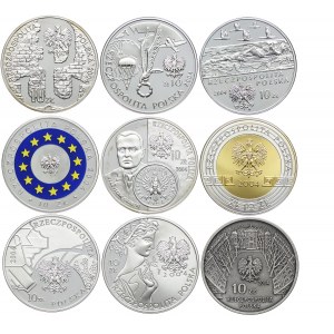 Zestaw monet, 10 złotych 2004 (9 szt.)
