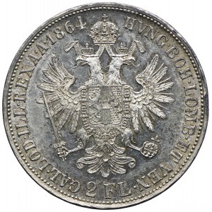 Austria, Franciszek Józef I, 2 floreny 1864 A, Wiedeń