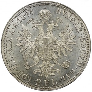 Austria, Franciszek Józef I, 2 floreny 1874, Wiedeń