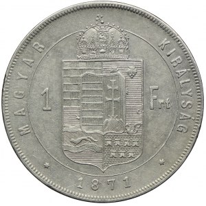 Węgry, Franciszek Józef I, 1 forint 1871 KB, Kremnica