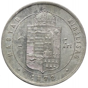 Węgry, Franciszek Józef I, 1 forint 1872 KB, Kremnica