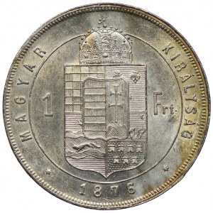 Węgry, Franciszek Józef I, 1 forint 1876 KB, Kremnica