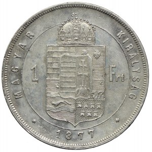 Węgry, Franciszek Józef I, 1 forint 1877 KB, Kremnica