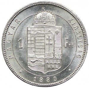 Węgry, Franciszek Józef I, 1 forint 1880 KB, Kremnica