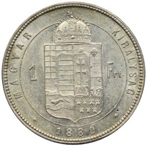 Węgry, Franciszek Józef I, 1 forint 1880 KB, Kremnica