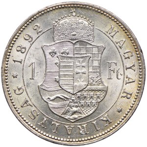 Węgry, Franciszek Józef I, 1 forint 1892 KB, Kremnica