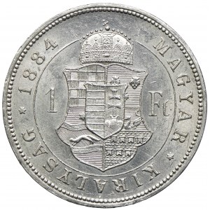 Węgry, Franciszek Józef I, 1 forint 1884 KB, Kremnica