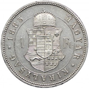 Węgry, Franciszek Józef I, 1 forint 1885 KB, Kremnica