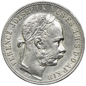 Węgry, Franciszek Józef I, 1 forint 1886 KB, Kremnica