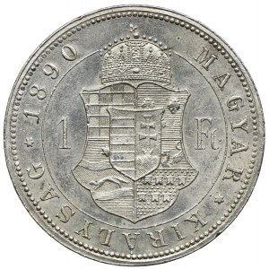 Węgry, Franciszek Józef I, 1 forint 1890 KB, Kremnica