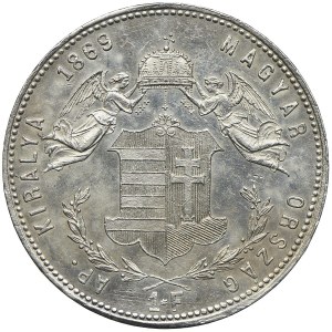 Węgry, Franciszek Józef I, 1 forint 1869 KB, Kremnica