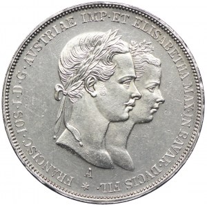 Austria, Franciszek Józef I, 2 guldeny 1854, Wiedeń