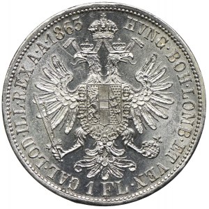 Austria, Franciszek Józef I, 1 floren 1863 A, Wiedeń