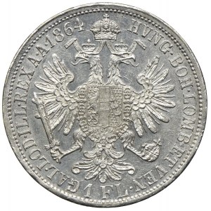 Austria, Franciszek Józef I, 1 floren 1864 A, Wiedeń